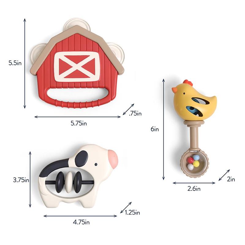Itzy Ritzy Bjamboree Rhythm & Rattle Gift Set Farm Image 8