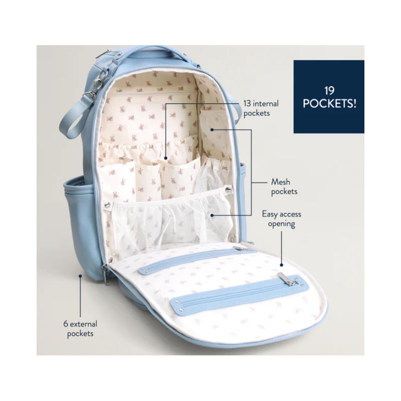 Itzy Ritzy - Boss Plus™ Large Diaper Bag Backpack - Teddy Blue Image 2