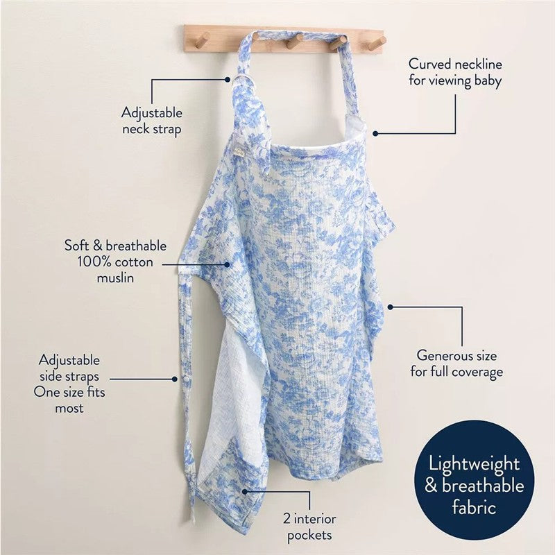 Itzy Ritzy Breastfeeding Cover - Blue Toile Image 3