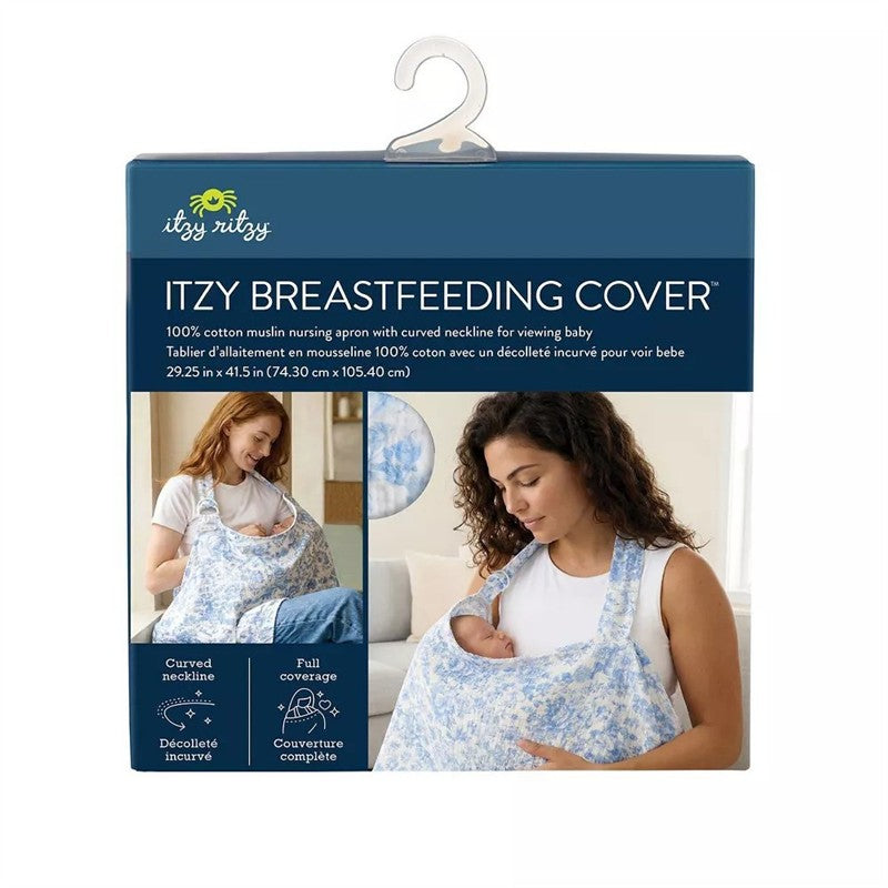 Itzy Ritzy Breastfeeding Cover - Blue Toile Image 8