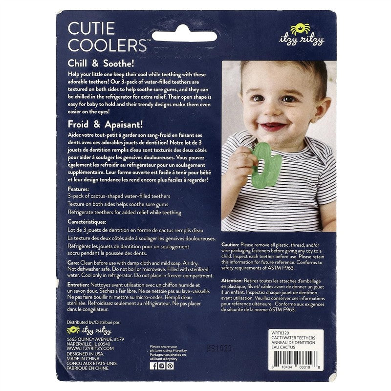 Itzy Ritzy - Cute 'N Cool Water Filled Teether, Cactus (3-pack) Image 3