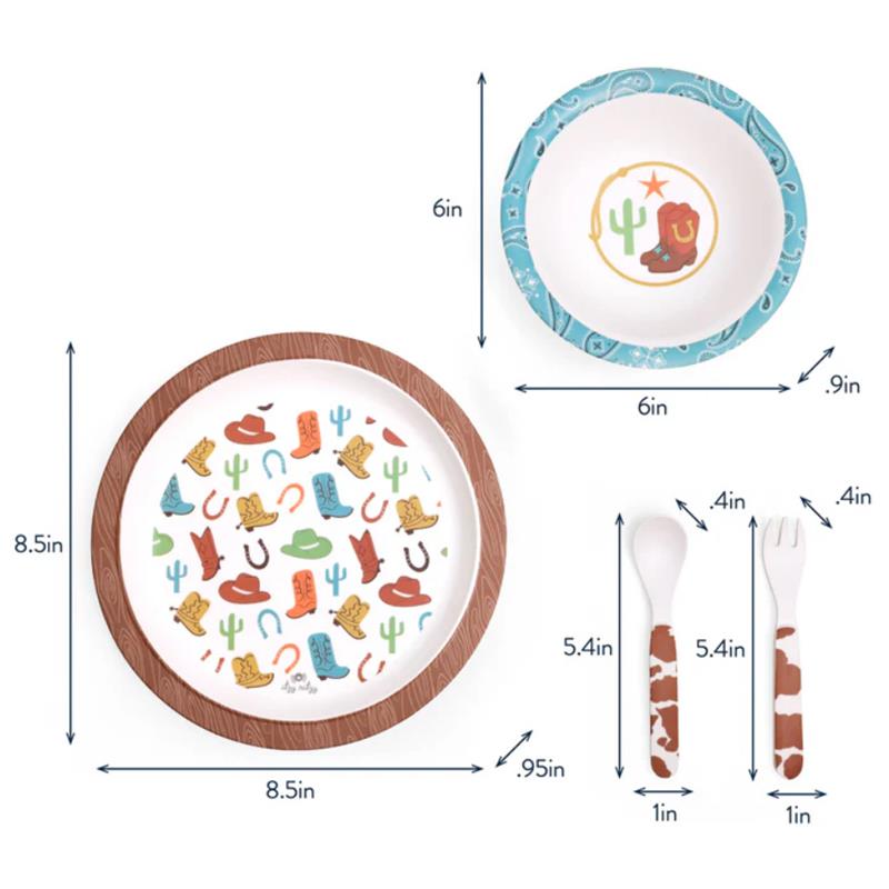 Itzy Ritzy - Itzy Bistro 4Pk Dining Set, Giddy Up! Image 3