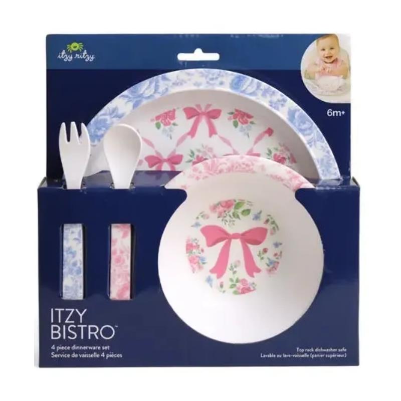 Itzy Ritzy - Itzy Bistro 4Pk Dining Set, Robbons & Roses Image 2