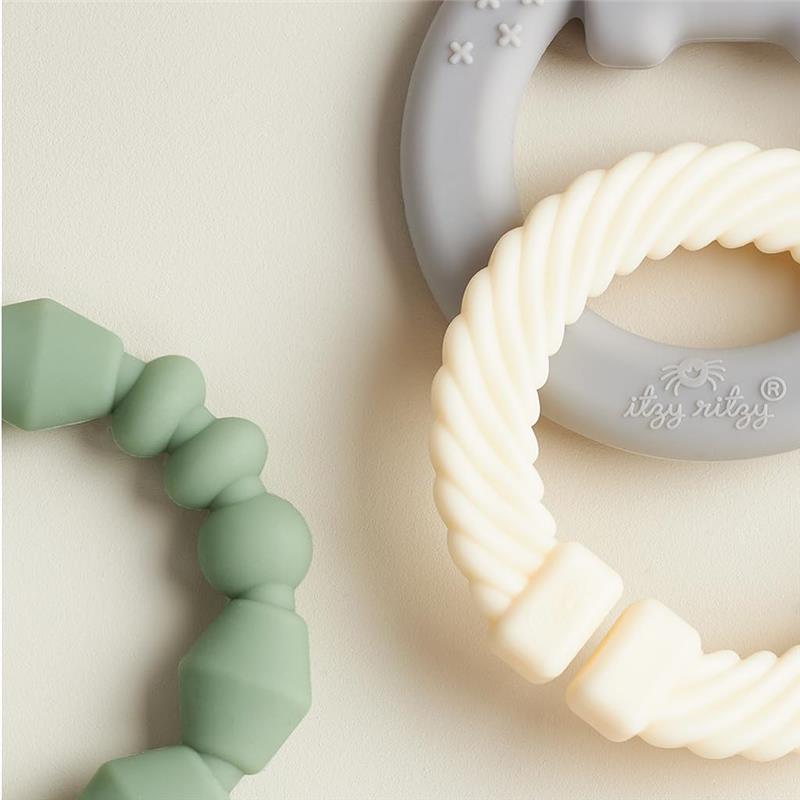 Itzy Ritzy - Linkable Teething Ring Set, Elephant Image 4