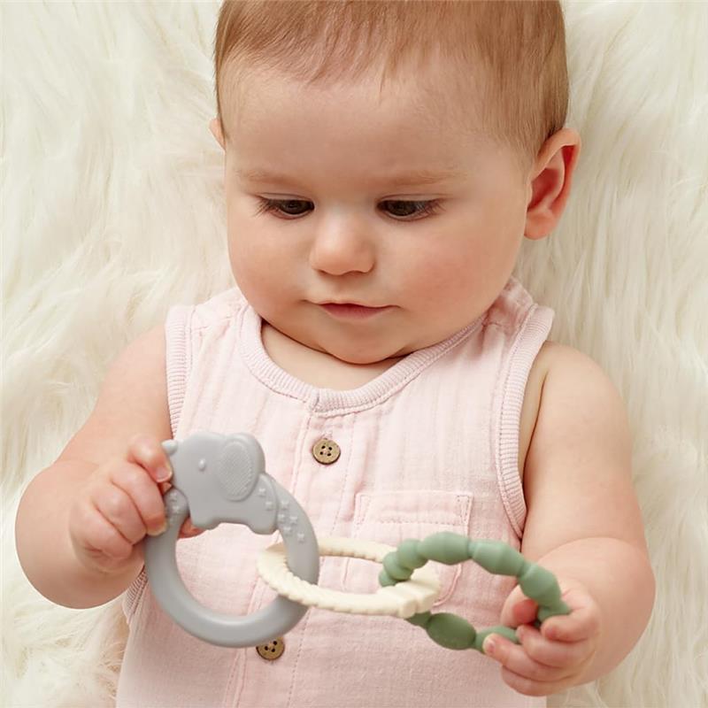 Itzy Ritzy - Linkable Teething Ring Set, Elephant Image 5