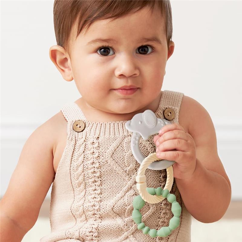 Itzy Ritzy - Linkable Teething Ring Set, Elephant Image 8