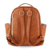 Itzy Ritzy - Chic Mini Diaper Bag Backpack with Vegan Leather, Cognac Image 2