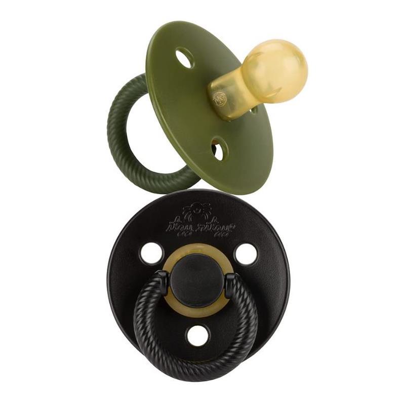 Itzy Ritzy Natural Rubber Pacifiers Set of 2 Camo & Midnight Image 1