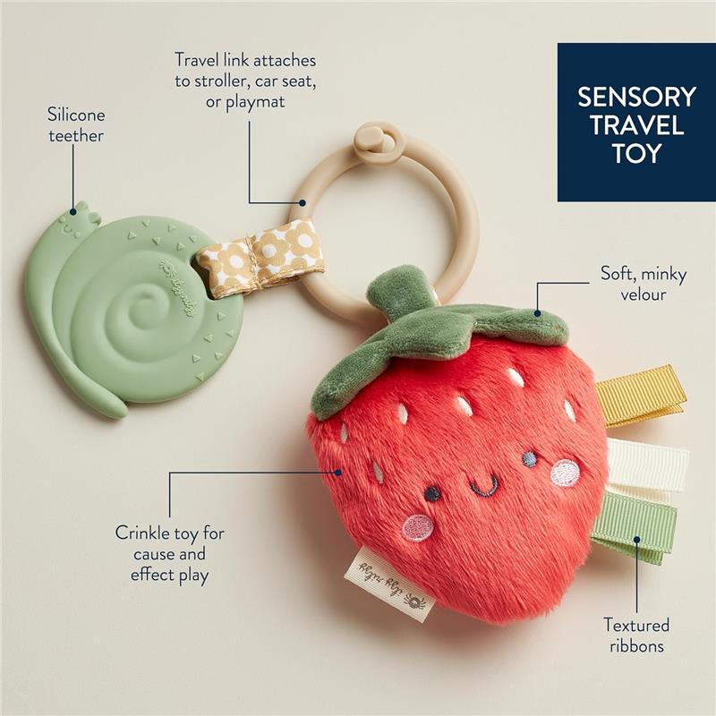 Itzy Ritzy- Pal™ Plush + Teether, Strawberry Image 4