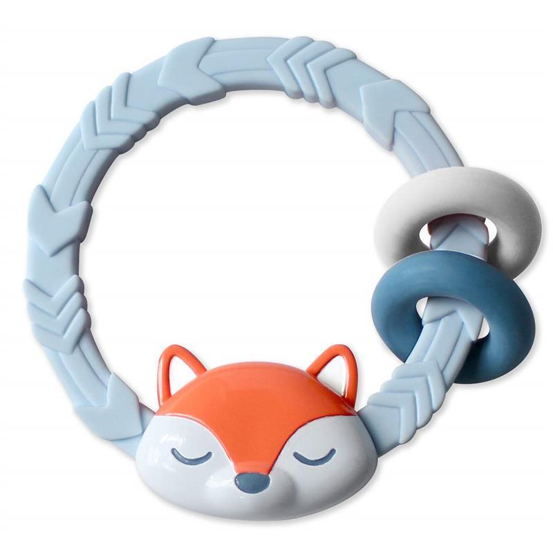 Itzy Ritzy Rattle With Teething Rings- Fox Image 1