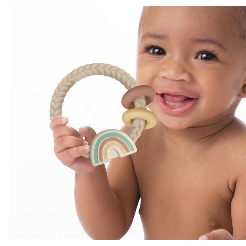 Itzy Ritzy Rattle With Teething Rings- Rainbow Image 2