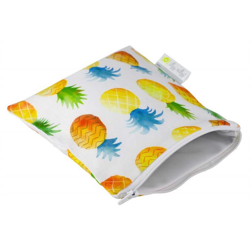 Itzy Ritzy Reusable Snack Bag - Painterly Pineapple Image 1
