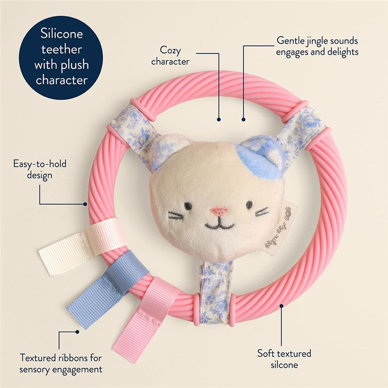 Itzy Ritzy Ring Pal Teething Ring with Plush Kitty Image 3