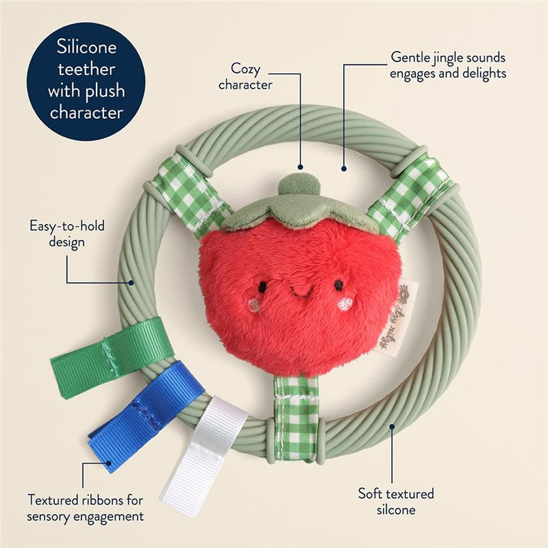 Itzy Ritzy Ring Pal Teething Ring with Plush Tomato Image 4