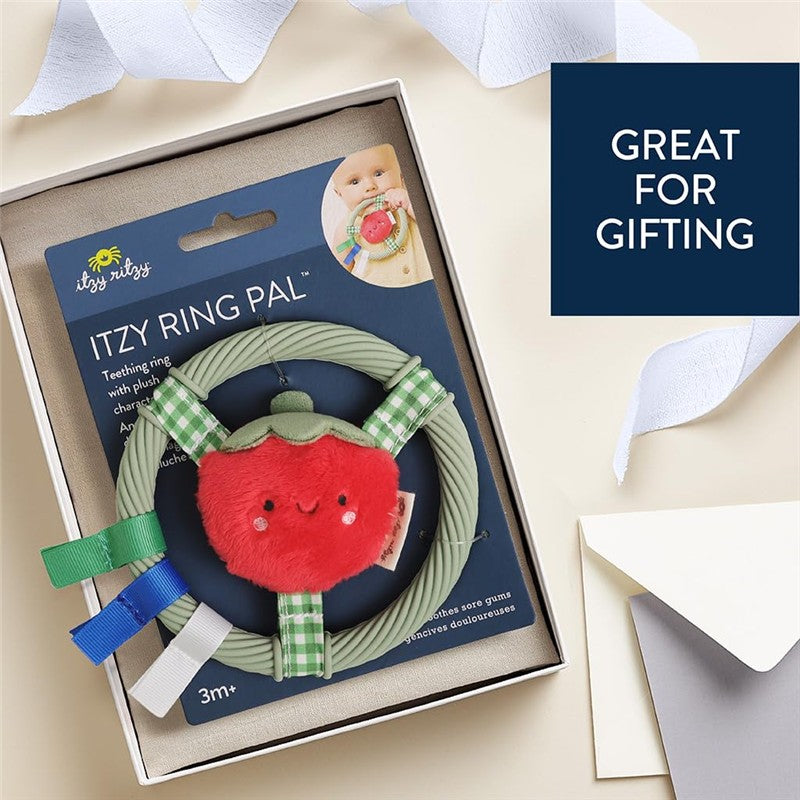 Itzy Ritzy Ring Pal Teething Ring with Plush Tomato Image 6
