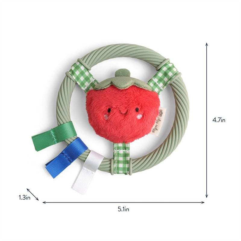 Itzy Ritzy Ring Pal Teething Ring with Plush Tomato Image 7