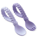 Itzy Ritzy - Purple Silicone Spoon & Fork Set Image 1