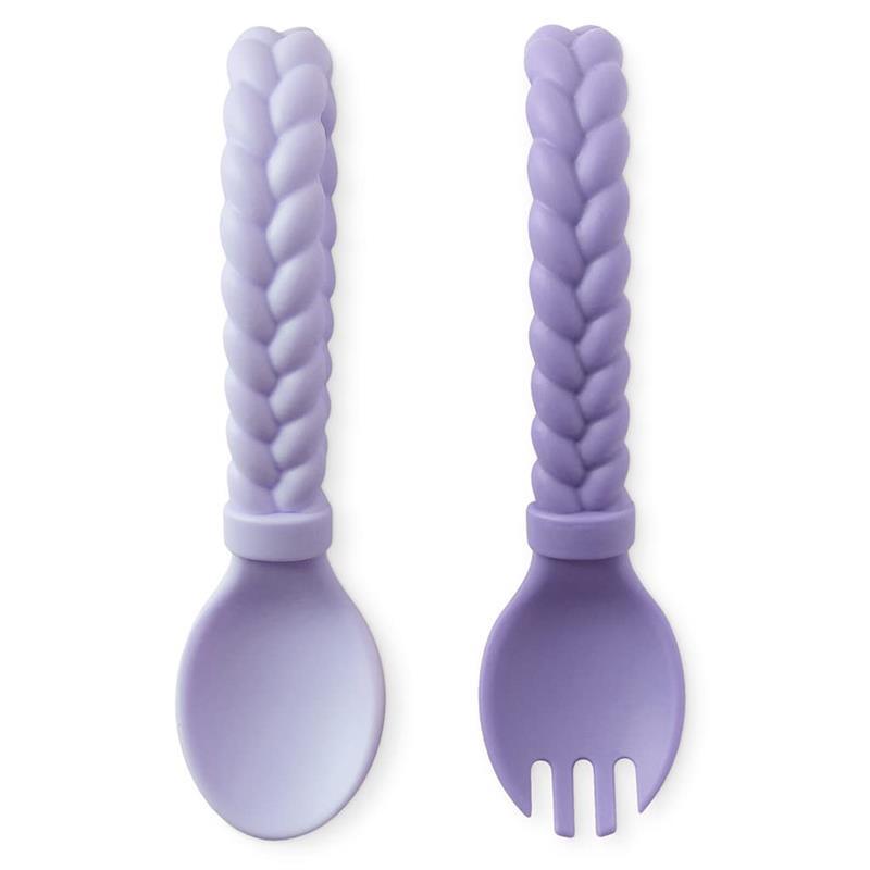 Itzy Ritzy - Purple Silicone Spoon & Fork Set Image 2