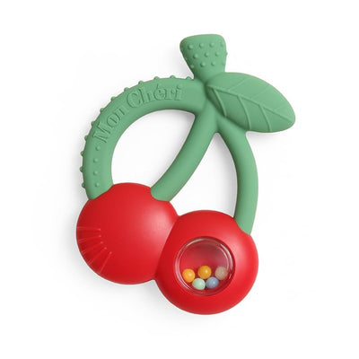 Itzy Ritzy Shake Silicone Teether with Rattle - Cherries Image 1
