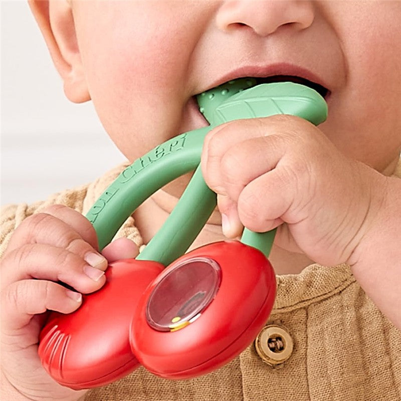 Itzy Ritzy Shake Silicone Teether with Rattle - Cherries Image 3