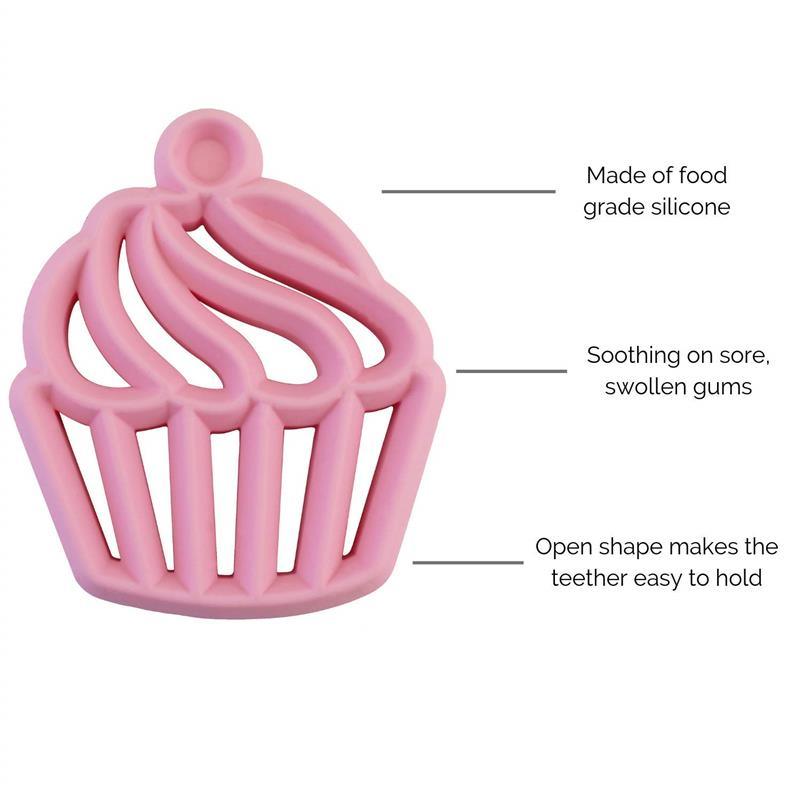 Itzy Ritzy - Silicone Teether, Cupcake Image 2