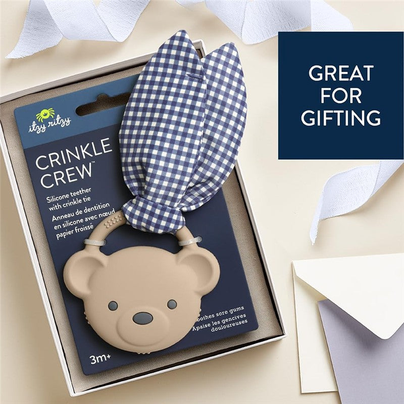 Itzy Ritzy Silicone Teether with Crinkle Tie - Bear Image 6