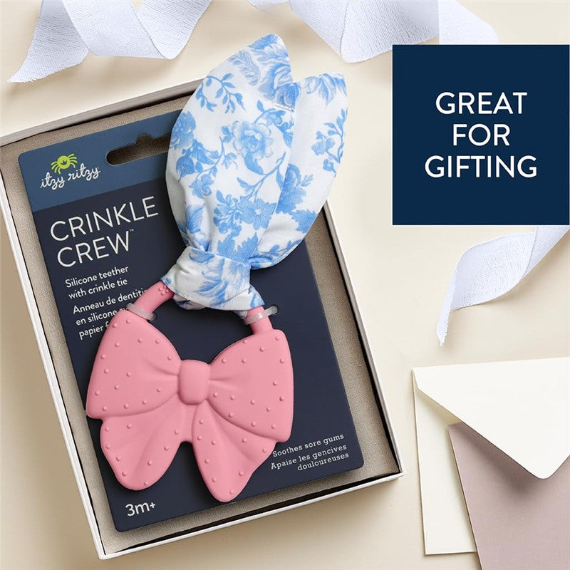 Itzy Ritzy Silicone Teether with Crinkle Tie - Bow Image 6