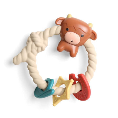 Itzy Ritzy - Silicone Teether with Rattle, Highland Cow Image 1
