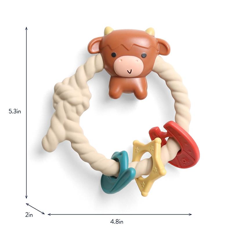 Itzy Ritzy - Silicone Teether with Rattle, Highland Cow Image 5