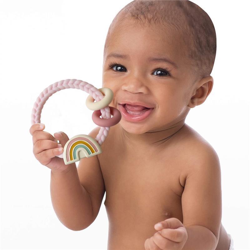 Itzy Ritzy - Silicone Teether With Rattle Rainbow Image 3