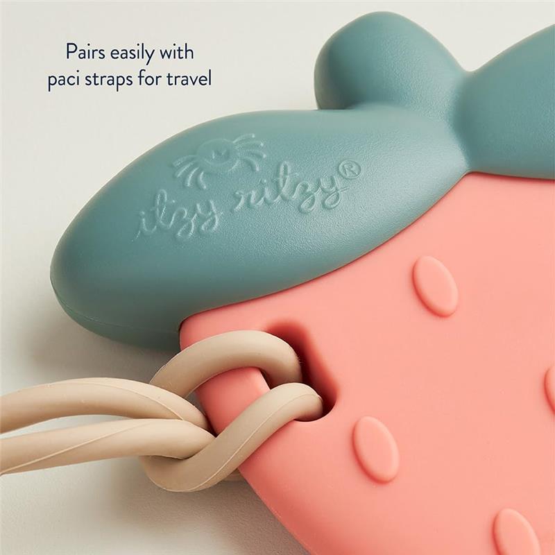 Itzy Ritzy - Silicone Teether With Rattle Sound Strawberry Image 4