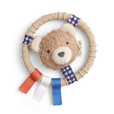 Itzy Ritzy Silicone Teething Ring with Plush Character - Bear Image 1