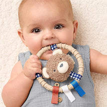 Itzy Ritzy Silicone Teething Ring with Plush Character - Bear Image 2
