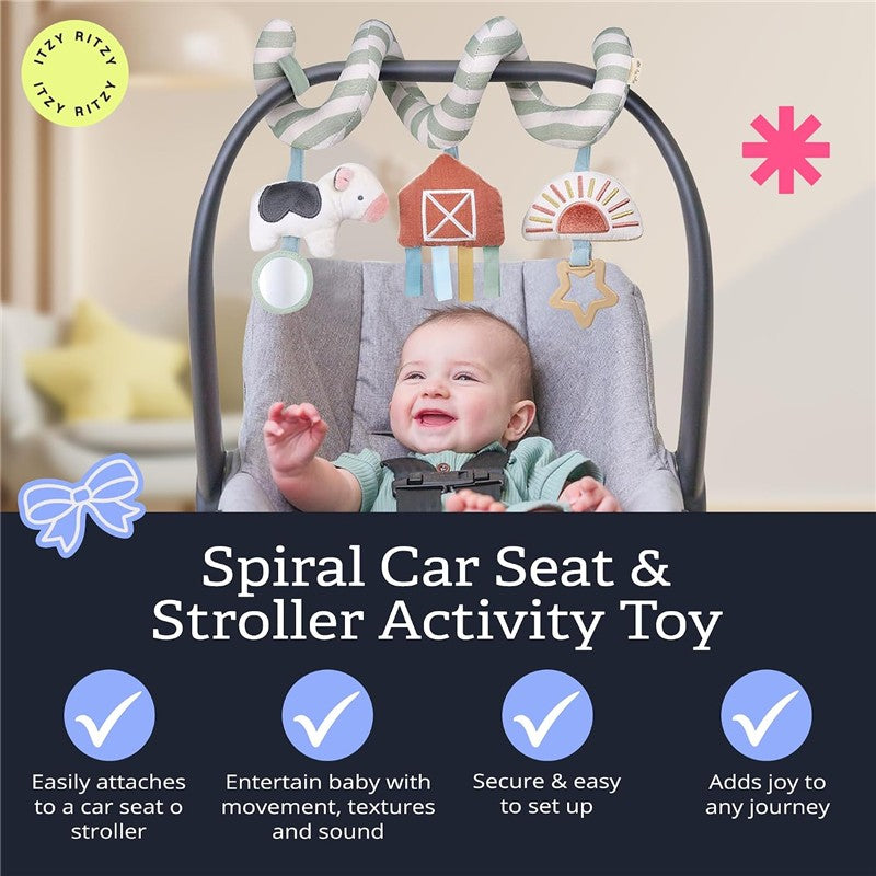 Itzy Ritzy Spiral™ Car Seat Activity Toy - Farm Image 4