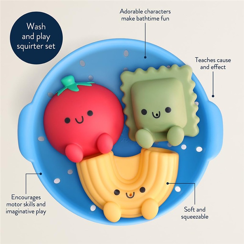 Itzy Ritzy Splash Pals™ Wash and Play Squirter Set - Pasta Image 5