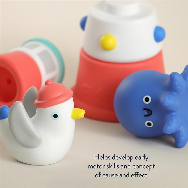 Itzy Ritzy - Stack & Squirt Bath Toy Set Nautical Image 5