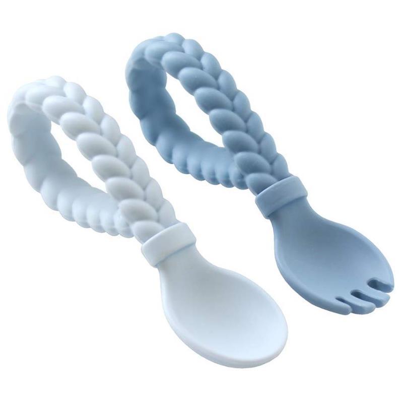 Itzy Ritzy Sweetie Spoons Silicone Baby Utensisl Set Blue Image 1