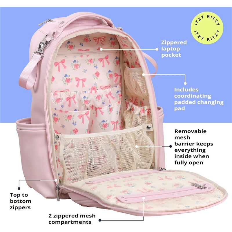Itzy Ritzy Boss Plus™ Backpack Diaper Bag - Ribbons & Roses Image 5
