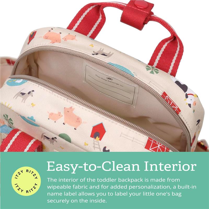 Itzy Ritzy - Toddler Backpack Daycare Bag, Farm Friends Image 5