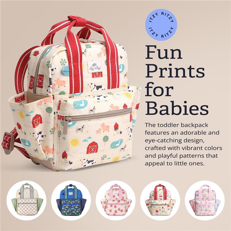 Itzy Ritzy - Toddler Backpack Daycare Bag, Farm Friends Image 6