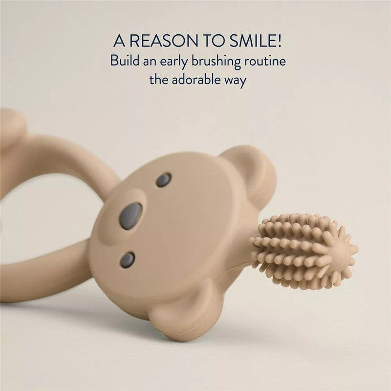 Itzy Ritzy Toothbrush 360-Degree Training Toothbrush - Toast Bear Image 4
