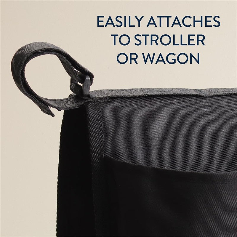Itzy Ritzy Travel Organizer with 3 Pockets & 4 Toy Loops - Black Image 5