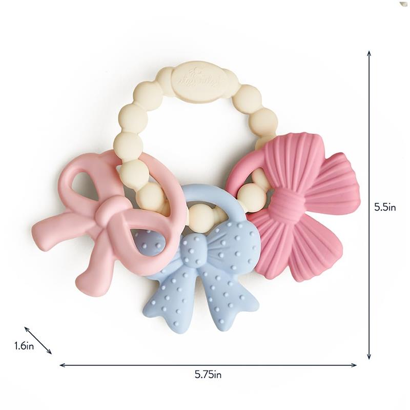 Itzy Ritzy Trio™ Multi-Textured Silicone Teether Bows Image 7