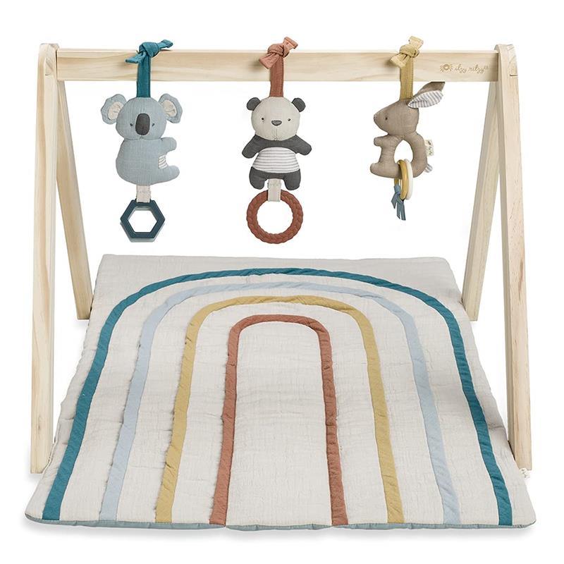 Itzy Ritzy - Wooden Acitivity Gym With Play Mat And Toy Rainbow Image 1