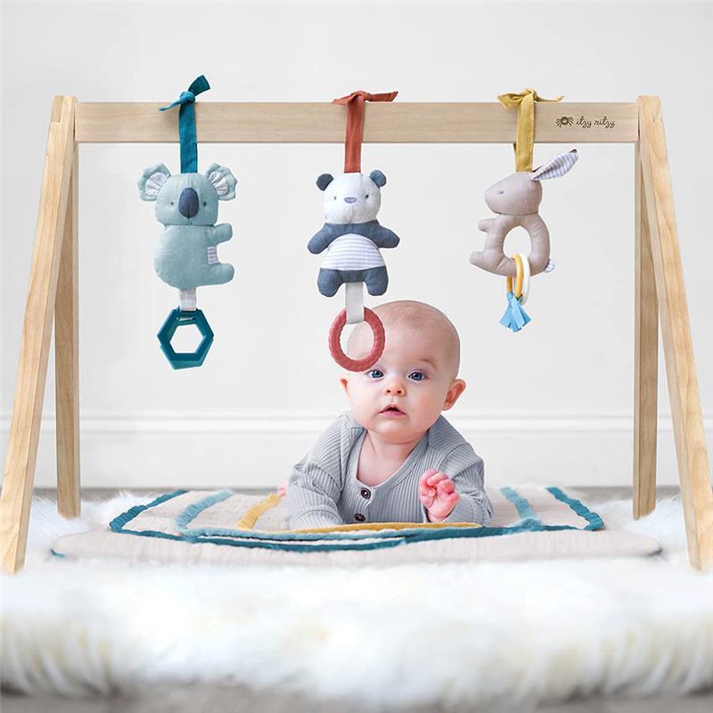 Itzy Ritzy - Wooden Acitivity Gym With Play Mat And Toy Rainbow Image 3