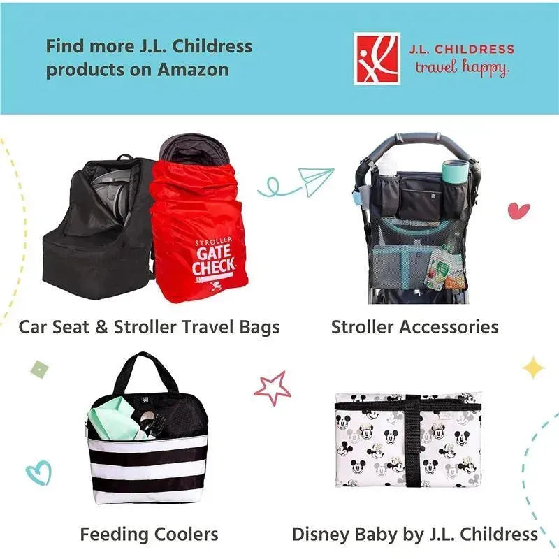 J.L. Childress - 4-in-1 Multi-Use Cover, Stretchy Car Seat Canopy and Privacy Cover, Grey/Gold Stars Image 5