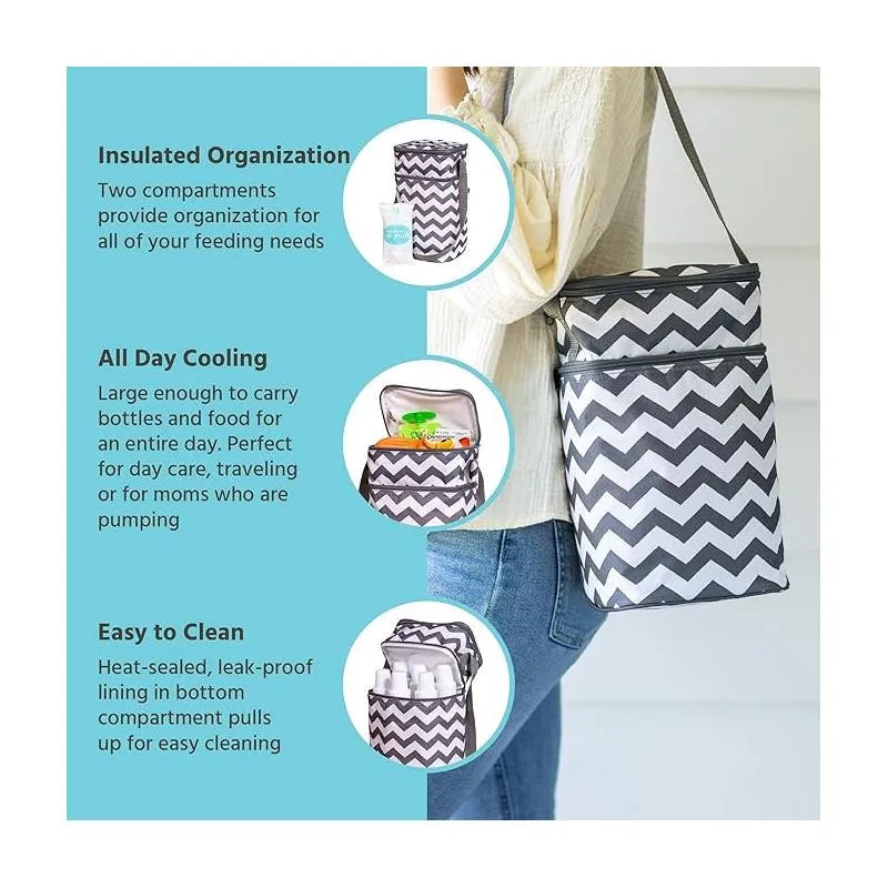 J.L. Childress - 6 Bottle Cooler, Grey Chevron Image 5