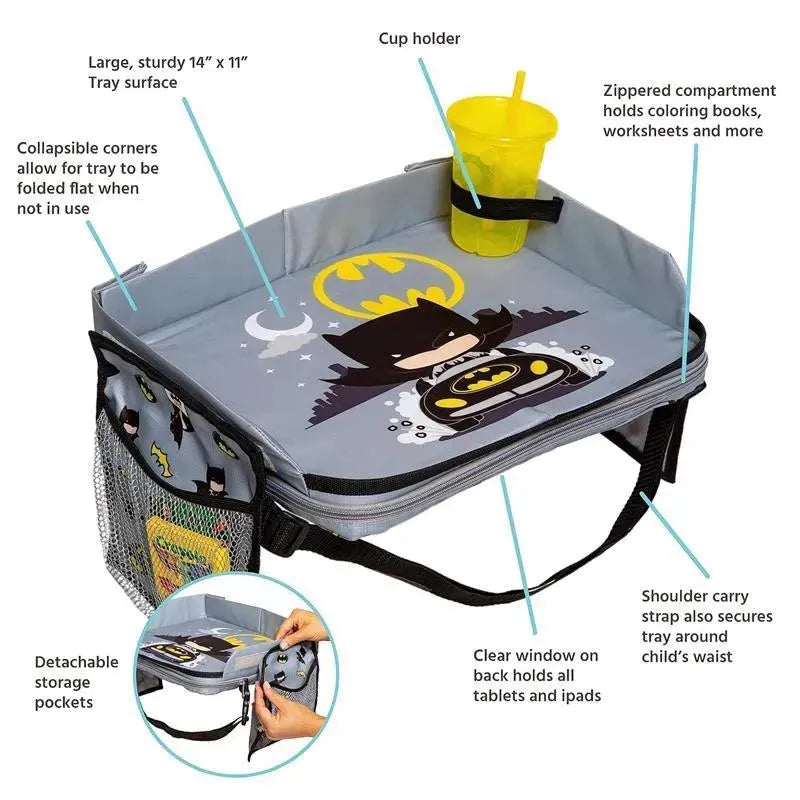 J.L. Childress - DC Comics Batman 3-in-1 Travel Tray, Travel Bag, and Tablet Holder Image 5