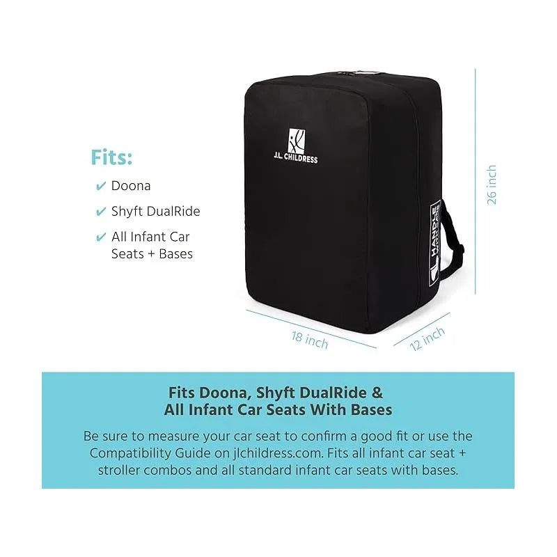 J.L. Childress - Elite Travel Bag For Doona, Padded, Black Image 2