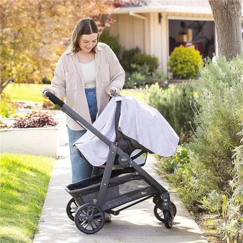 lavender car seat and stroller J.L Childress Disney Baby by Reversible Infant Car Seat Canopy - Shade and Privacy Cover for Baby